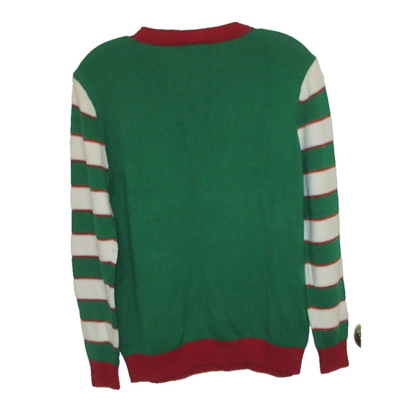 Christmas Sweater "Elf on the Shelf" Logo Green & Red Logo Ladies M - Picture 3 of 10